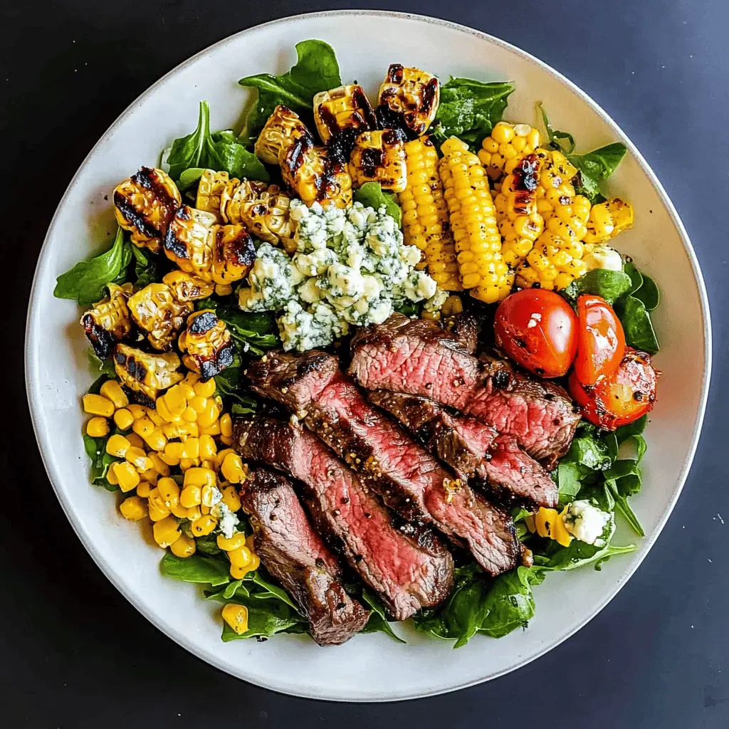 Looking for a fresh, mouthwatering dish? This Balsamic Steak Gorgonzola Salad with Grilled Corn combines tender steak, creamy Gorgonzola, and sweet grilled corn for a delightful flavor explosion. Perfect for summer cookouts or a light dinner! Don’t forget to save this recipe for your next gathering!