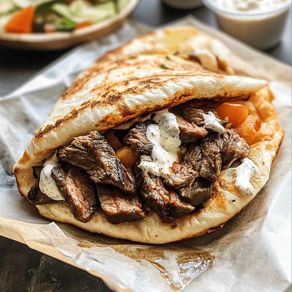 Get ready for a taste of Greece with these flavorful Beef Gyros! Juicy beef seasoned to perfection, wrapped in soft pita, and topped with fresh veggies and creamy tzatziki sauce make for a delicious meal any time. Perfect for gatherings or a quick weeknight dinner. Save this recipe to treat yourself and impress your friends!