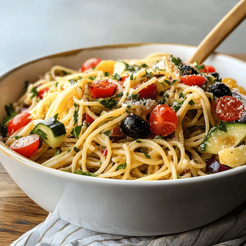 Add a burst of flavor to your table with this Best California Spaghetti Salad! Featuring fresh veggies, tangy Italian dressing, and perfectly cooked spaghetti, it's a delightful mix that’s perfect for picnics, potlucks, or a quick weeknight meal. Save this recipe to impress your friends and family at your next gathering!