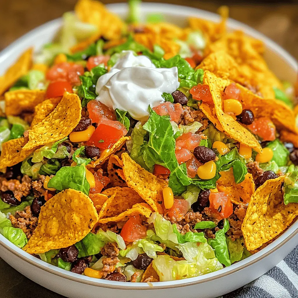 Turn up your mealtime with this crunchy and flavorful Doritos Taco Salad! Packed with zesty taco seasoning, fresh veggies, and crispy Doritos, it’s a crowd-pleaser perfect for gatherings or a quick weeknight dinner. Save this recipe for your next picnic or family get-together and enjoy a tasty twist on a classic salad!