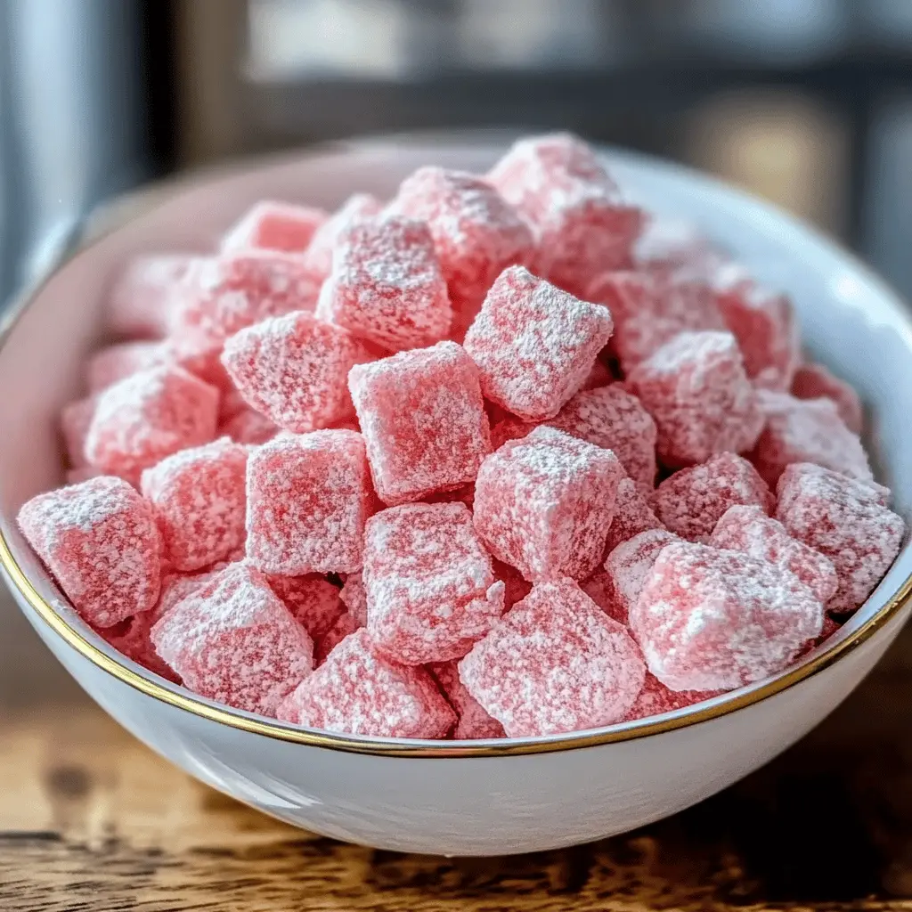 This Fluffy Strawberry Shortcake Puppy Chow is a delightful twist on a classic treat! With its crunchy cereal coated in a sweet strawberry white chocolate mix and dusted with powdered sugar, it’s perfect for picnics or movie nights. Save this easy recipe to brighten your snack time or share with friends at your next get-together!