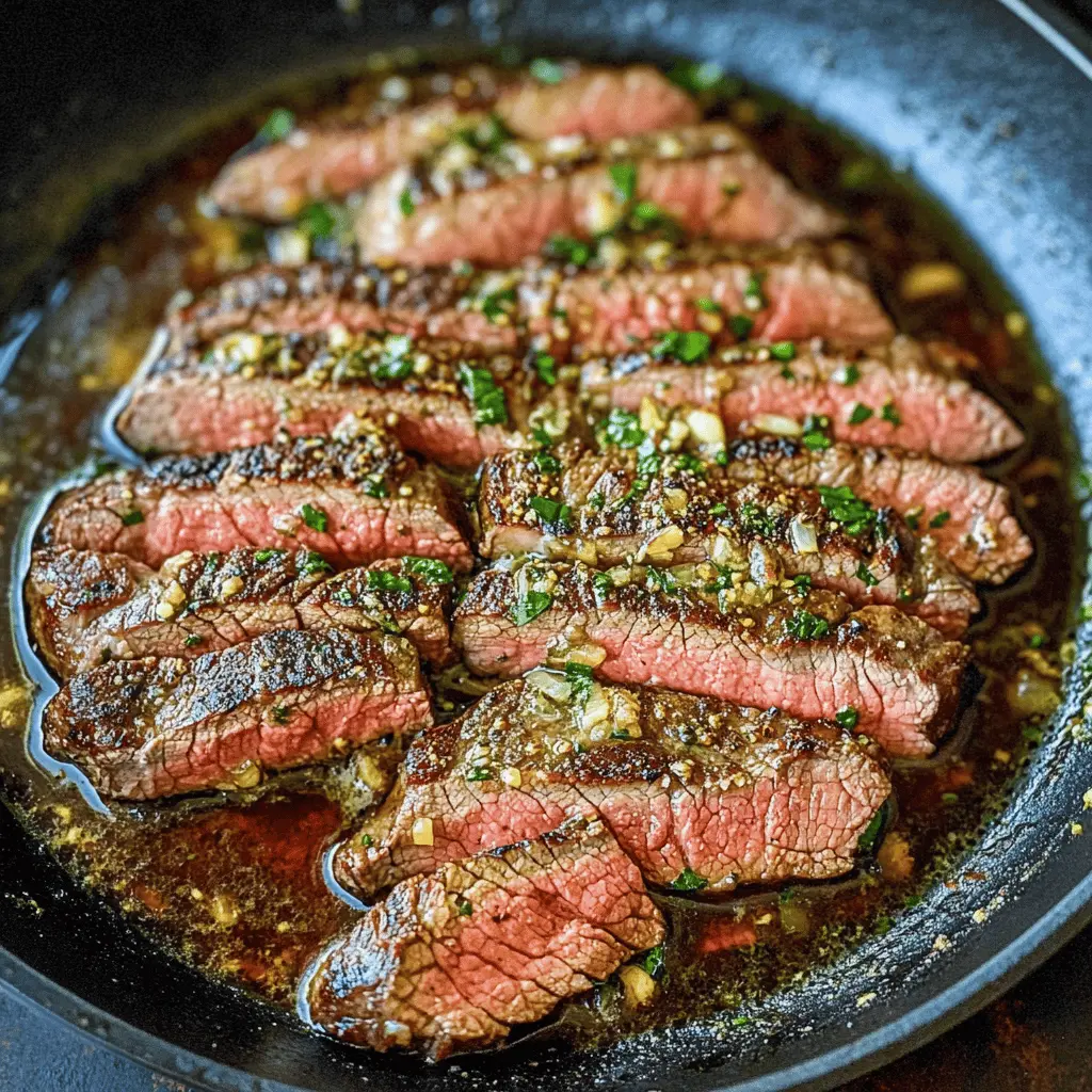 Sizzle up dinner with this Garlic Butter Skillet Flank Steak! This simple oven recipe combines tender flank steak with rich garlic and buttery flavors. Perfect for a weeknight meal or special occasion, it’s quick to prepare and boasts mouthwatering results. Save this recipe for an impressive dish that’s sure to impress family and friends!