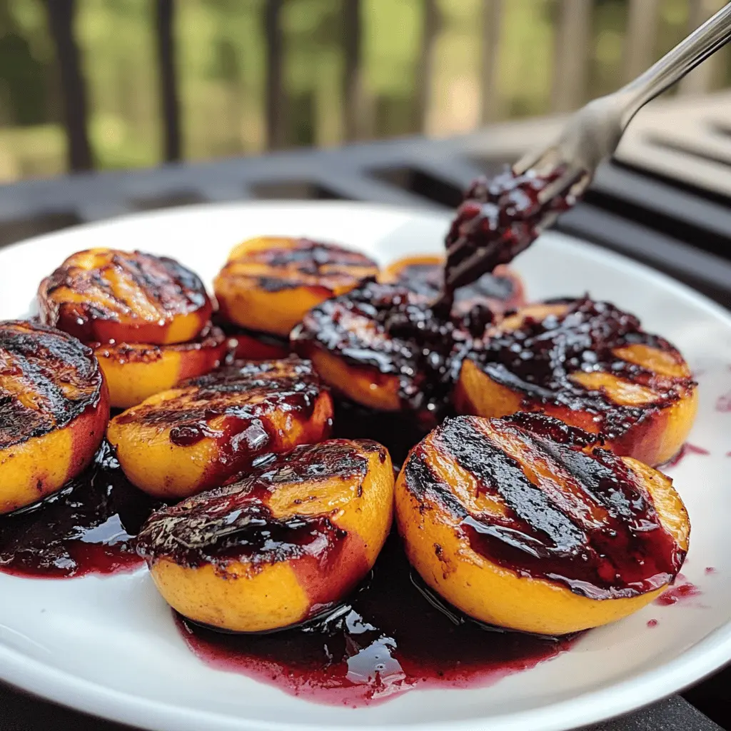 Fire up your grill for a delightful summer treat! These grilled peaches are perfectly caramelized, topped with a luscious blackberry sauce that adds a burst of flavor. Perfect for a backyard BBQ or as a refreshing dessert for warm evenings. Don’t forget to save this simple, delicious recipe for your next gathering!