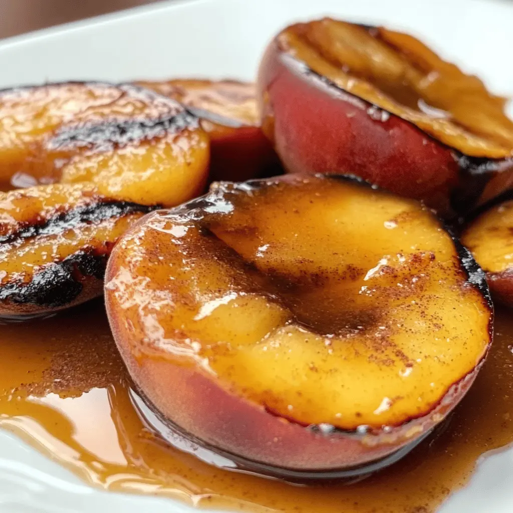 Sweet, caramelized grilled peaches drizzled with a warm cinnamon honey sauce make the perfect summer treat. This easy recipe highlights the natural flavors of fresh peaches, adding a cozy touch with just a hint of spice. Save this delicious option for your next barbecue or outdoor gathering and impress your friends and family with this delightful dessert!
