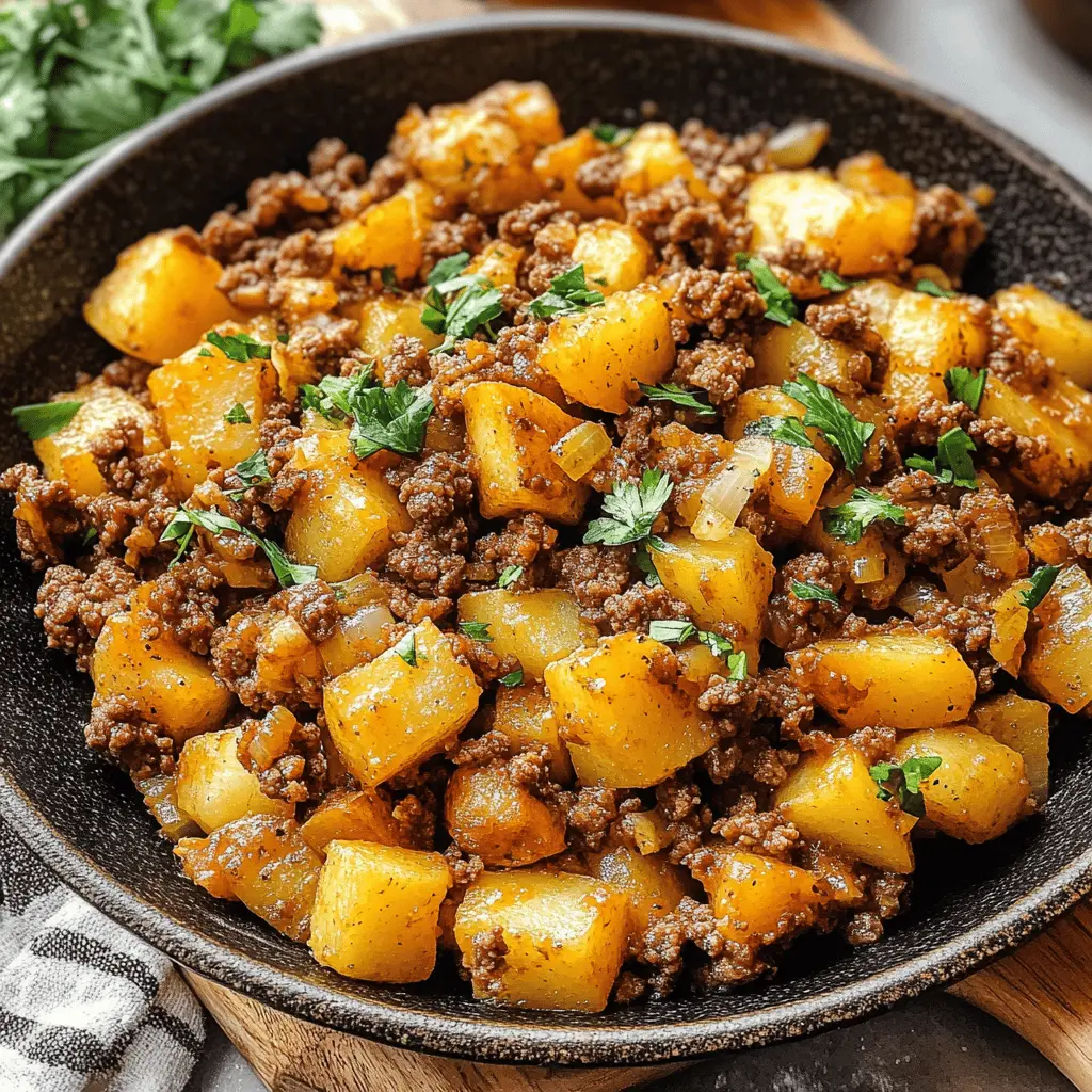 Looking for a comforting meal? This Ground Beef and Potatoes recipe is a perfect choice—hearty, flavorful, and easy to make! With just a few ingredients like tender ground beef, fluffy potatoes, and savory spices, you'll have a dinner the whole family will love. Save this recipe for busy weeknights or cozy gatherings!