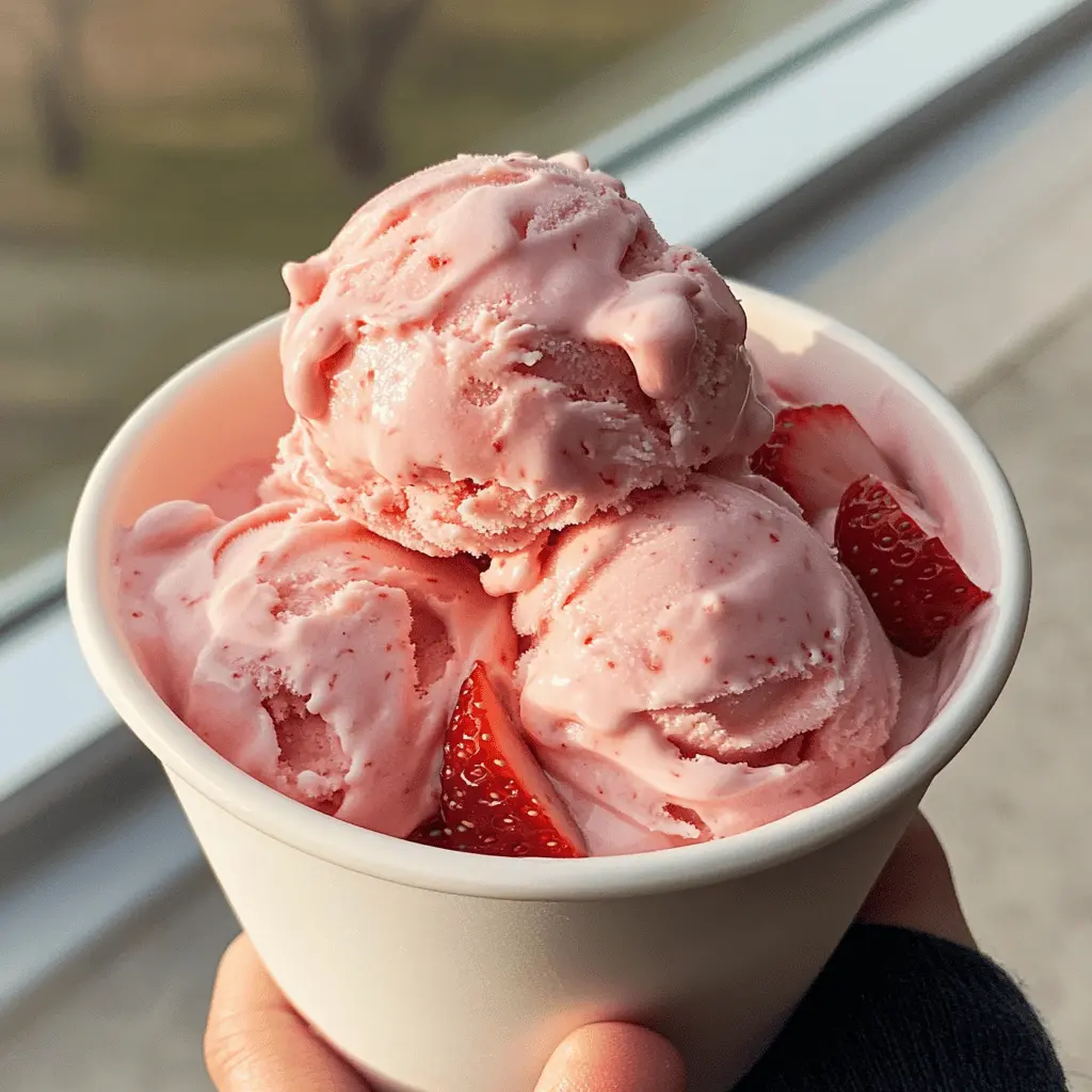 Fresh and creamy, this homemade strawberry ice cream is a delight for any occasion! With just a few simple ingredients like ripe strawberries and cream, you can whip up this delicious treat in no time. Perfect for those hot summer days or a sweet dessert to share with family and friends. Save this recipe and make every summer special!