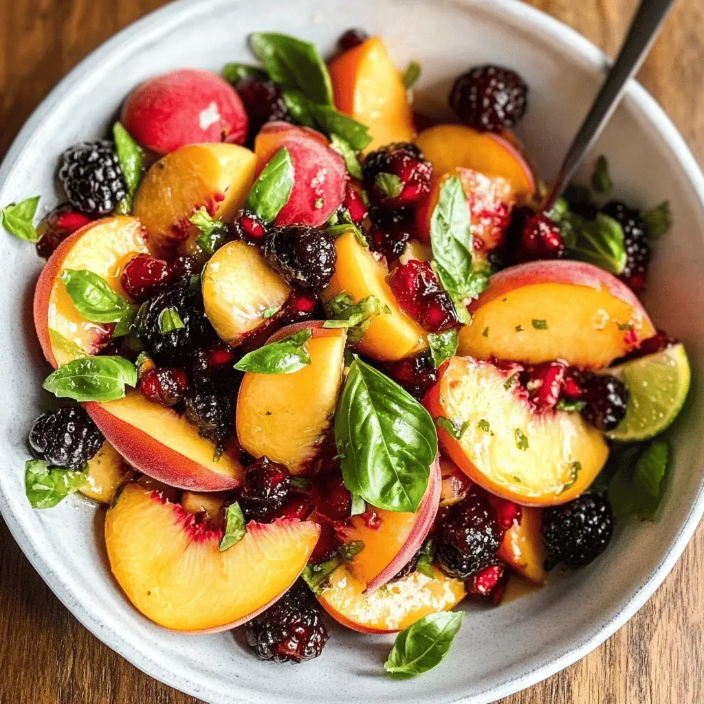 Brighten your day with this Honey Lime Basil Peach Fruit Salad! Fresh, juicy peaches are tossed with a zesty honey-lime dressing and fragrant basil for a delightful twist. Perfect for summer picnics, brunches, or quick snacks. Save this vibrant recipe to enjoy a refreshing treat anytime!