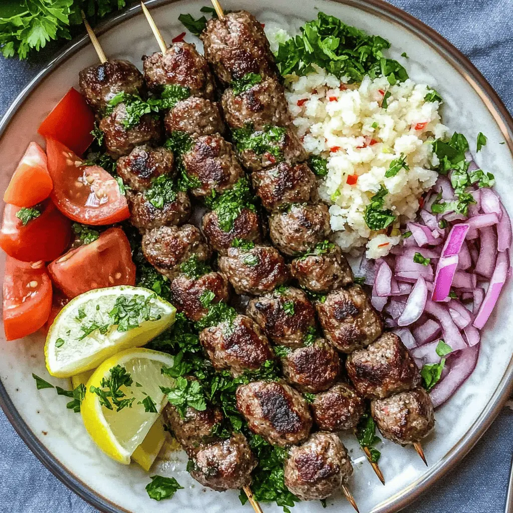 Enjoy a taste of the Middle East with this easy Lebanese Kafta recipe using either beef or lamb. These flavorful skewers are packed with fresh herbs and spices, perfect for grilling or baking. Serve them with a refreshing yogurt sauce for a delightful meal any day of the week! Save this recipe for your next family dinner or backyard barbecue.