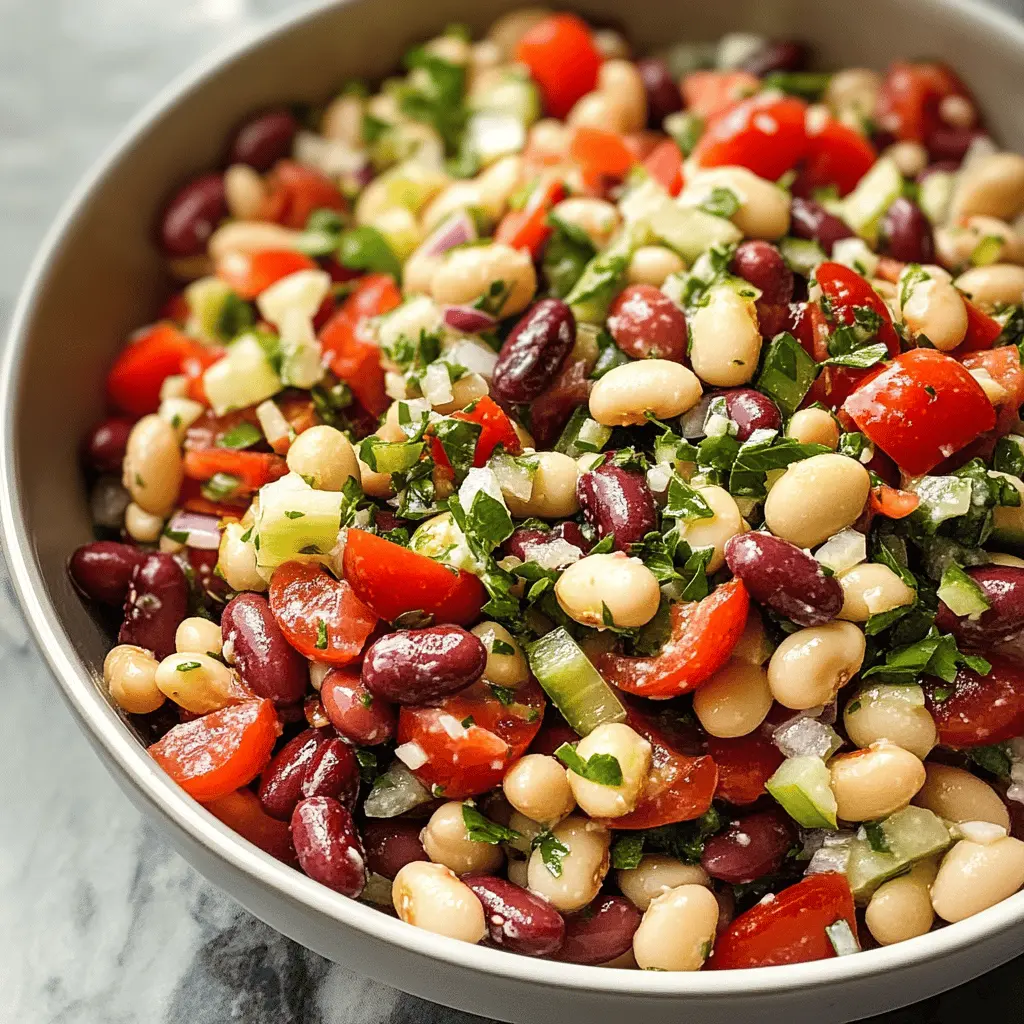 Fresh, vibrant, and full of flavor, this Mediterranean Bean Salad is the perfect dish for any gathering! Packed with protein-rich beans, crisp veggies, and a zesty dressing, it’s not just healthy but also incredibly satisfying. Great as a side or a light meal anytime. Save this recipe for your next potluck or summer barbecue!