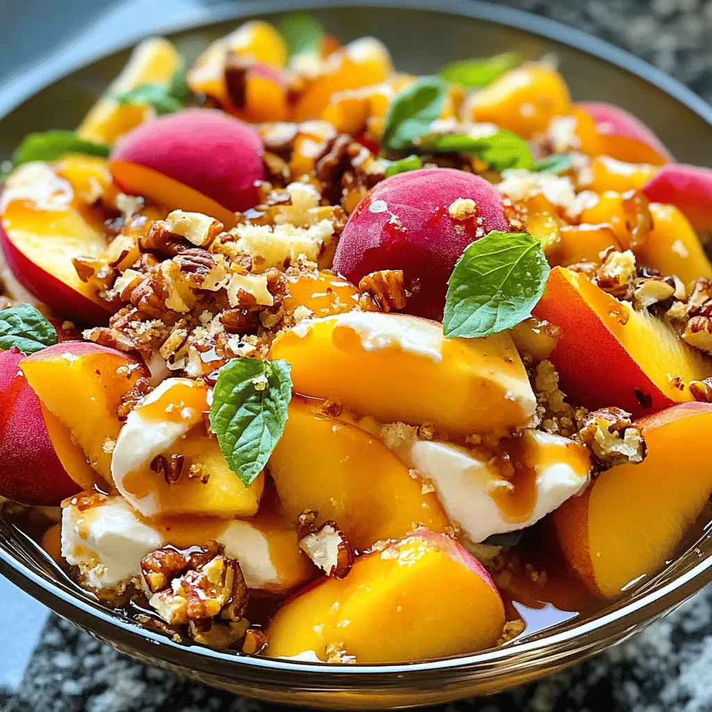 This Millionaire Peach Salad is a delightful mix of fresh peaches, crunchy pecans, and creamy feta that makes the perfect summer dish! With its sweet and savory flavors, it's ideal for BBQs, picnics, or simply a light weekend meal. Save this recipe to impress your family and friends at your next gathering! 🌟🥗🍑