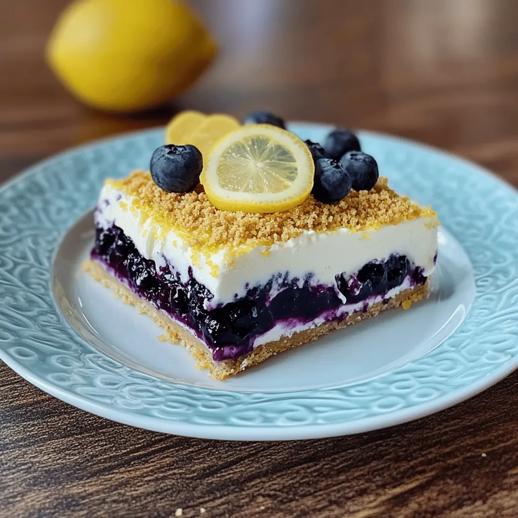 This No Bake Lemon Blueberry Dessert is the ultimate treat for warm days! Made with creamy layers of lemon filling and fresh blueberries, it's light, refreshing, and perfect for any occasion. Great for picnics, potlucks, or a sweet end to dinner. Save this easy recipe so you can enjoy a fruity delight whenever the mood strikes!
