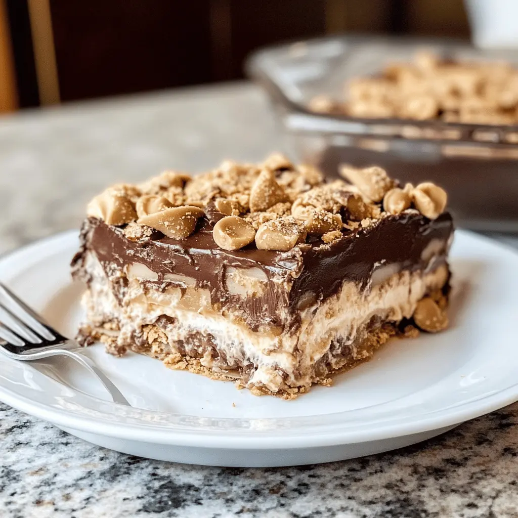 This No Bake Peanut Butter Chocolate Lasagna is a dream come true for dessert lovers! Layered with creamy peanut butter, rich chocolate, and crisp layers, this delightful treat requires no oven. Perfect for birthday celebrations or a special family gathering, it's a guaranteed crowd-pleaser. Save this recipe to impress your friends and satisfy your sweet tooth!