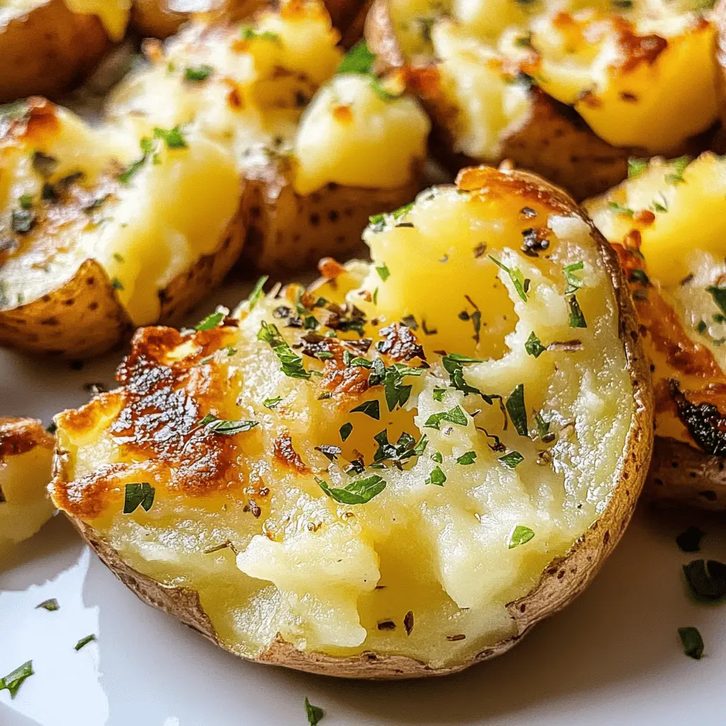 Crispy on the outside and creamy on the inside, these smashed potatoes are the perfect side dish! Made with just a few simple ingredients, they are full of flavor and are sure to be a hit at any gathering. Whether it's a family dinner or a holiday feast, save this recipe for perfectly smashed potatoes that everyone will love!