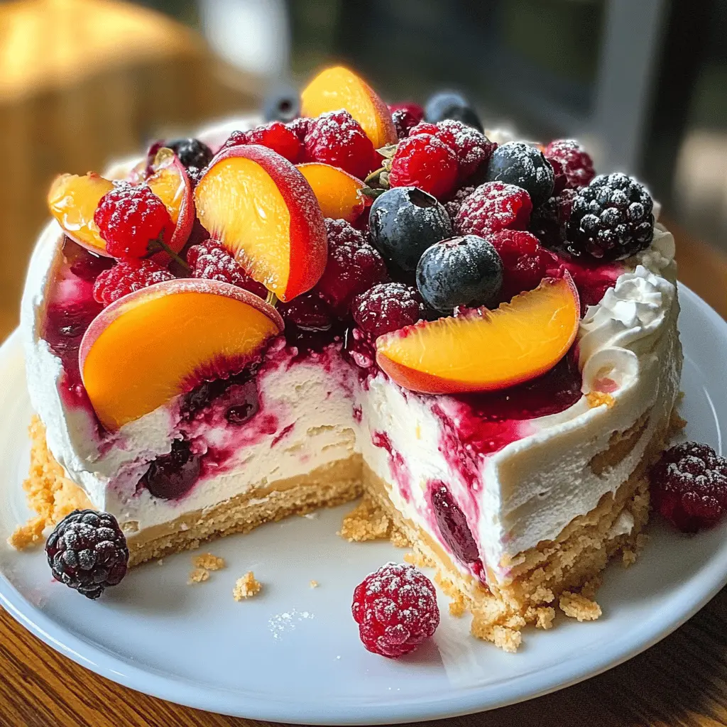This Summer Berry and Peach Cheesecake is a bright and refreshing dessert that celebrates the best of summer flavors! Made with luscious peaches and a medley of juicy berries, this no-bake cheesecake is perfect for summer gatherings or backyard barbecues. Save this recipe for an effortless treat that your friends and family will love!