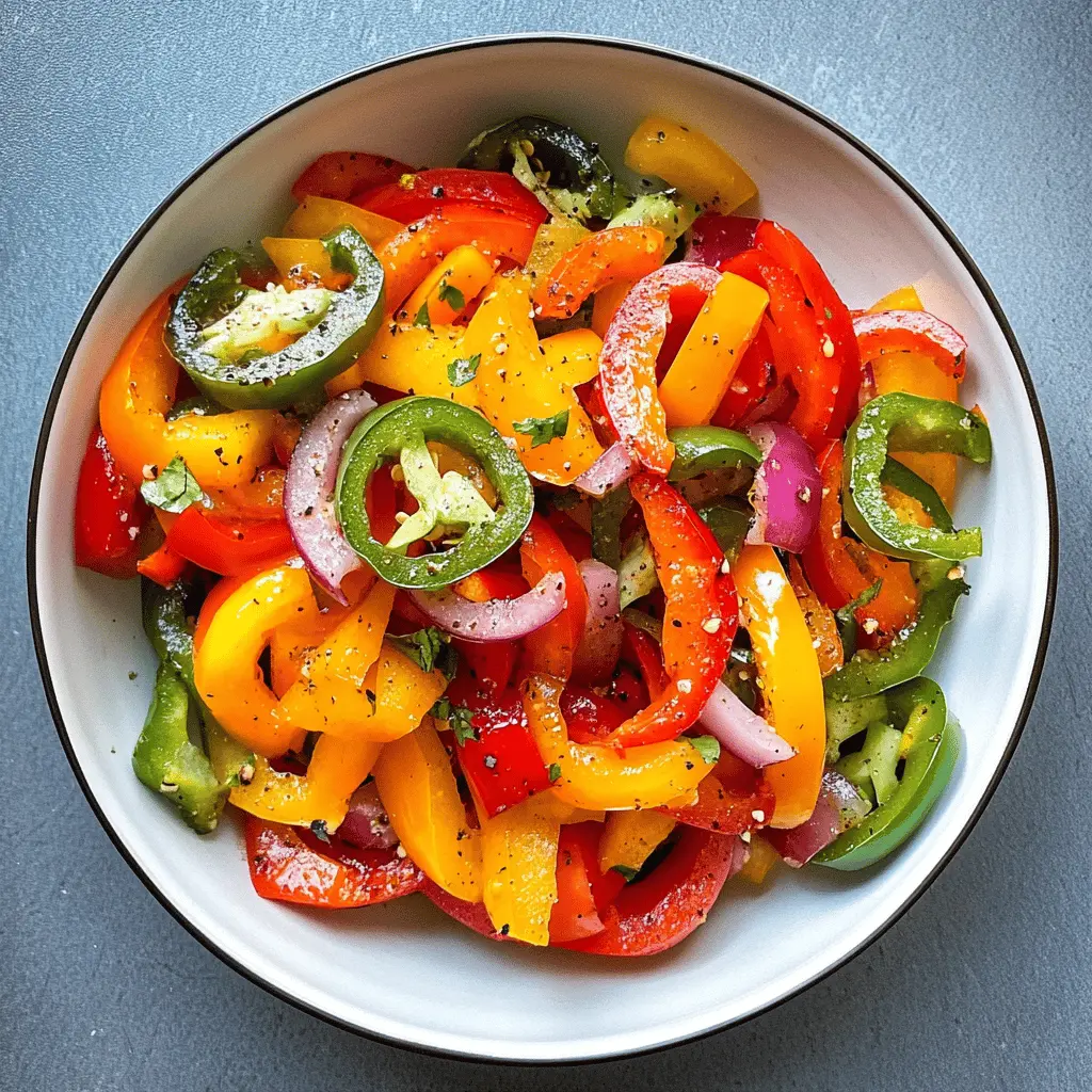 Brighten up your plate with this Sweet Pepper Salad! Packed with colorful bell peppers, fresh herbs, and a zesty dressing, this salad is a perfect blend of crunch and flavor. Ideal for summer picnics, barbecues, or a light lunch. Pin this recipe to enjoy a refreshing and healthy dish anytime!