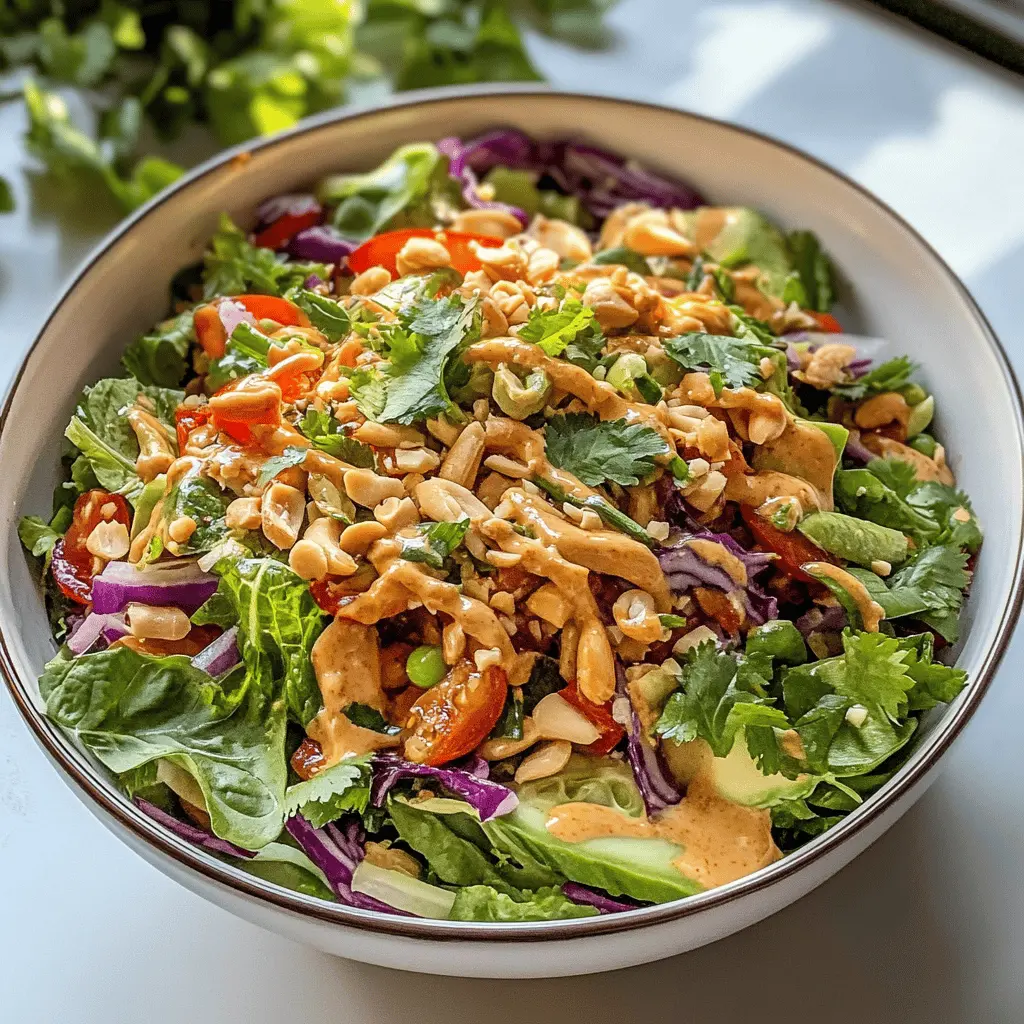 Get ready for a burst of flavor with this Thai Crunch Salad! Packed with crisp veggies and a creamy spicy peanut dressing, this salad is not only refreshing but also satisfying. Perfect for a light lunch or as a side dish at your next gathering. Save this recipe and add a vibrant twist to your meal prep! 🌱🥗