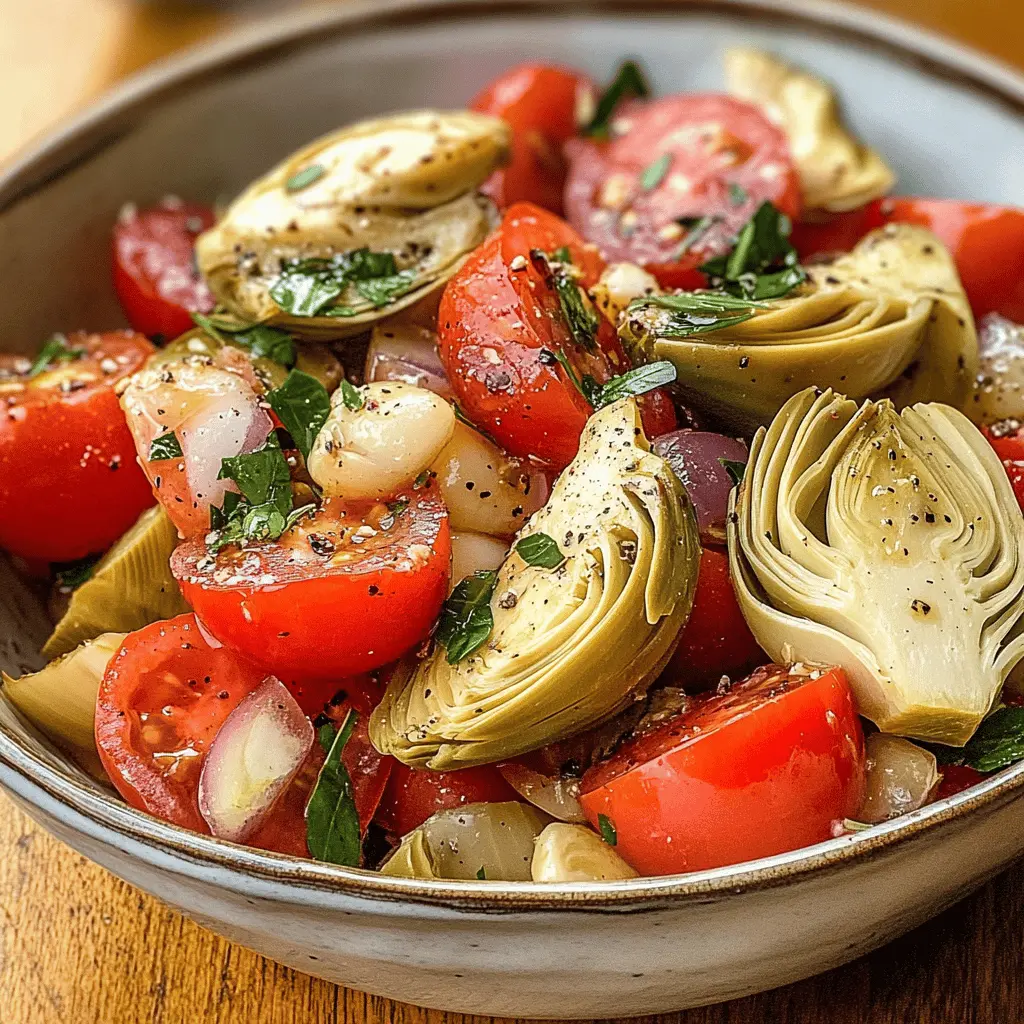 Fresh and vibrant, this Tuscan Artichoke Tomato Salad is a delightful mix of juicy tomatoes, tender artichokes, and fragrant herbs. This easy recipe bursts with Mediterranean flavors, making it a perfect side dish for any meal or a light summer lunch. Save this pin for your next gathering or picnic, and enjoy the taste of Tuscany wherever you are!
