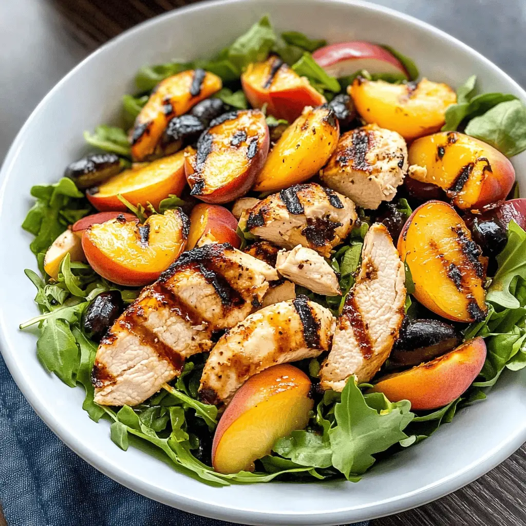 Looking for a fresh and tasty dish? This Ultimate Grilled Peach Chicken Salad combines juicy grilled peaches and tender chicken for a burst of flavor in every bite. Perfect for summer gatherings or a light dinner, this salad features crunchy greens and a zesty dressing. Save this recipe to impress your friends and enjoy a delightful meal anytime!