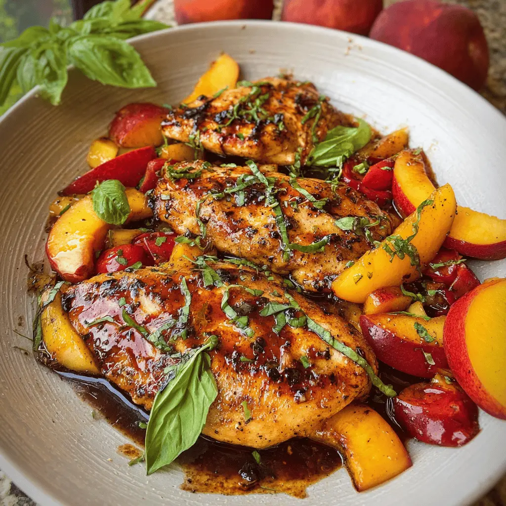 Easy Peach Chicken with Balsamic Glaze