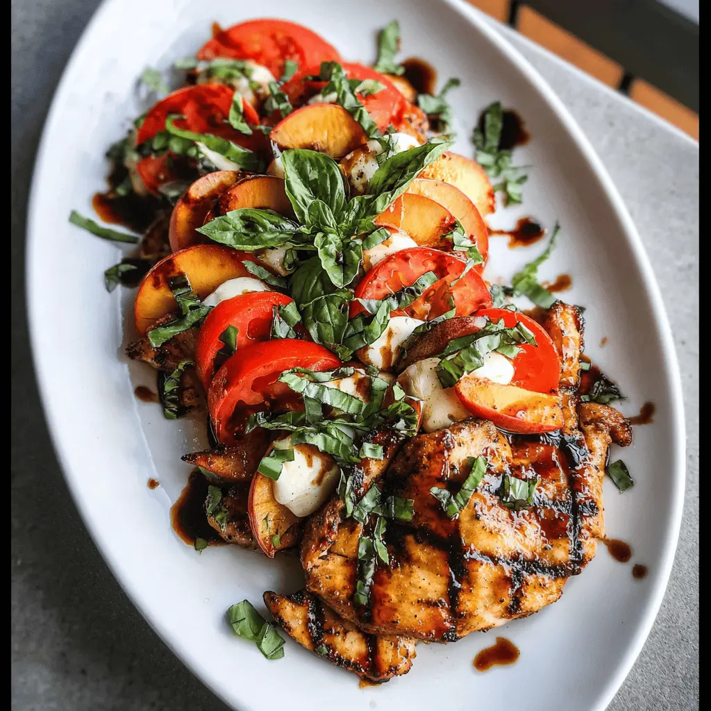 Easy Peach Caprese Grilled Chicken Recipe