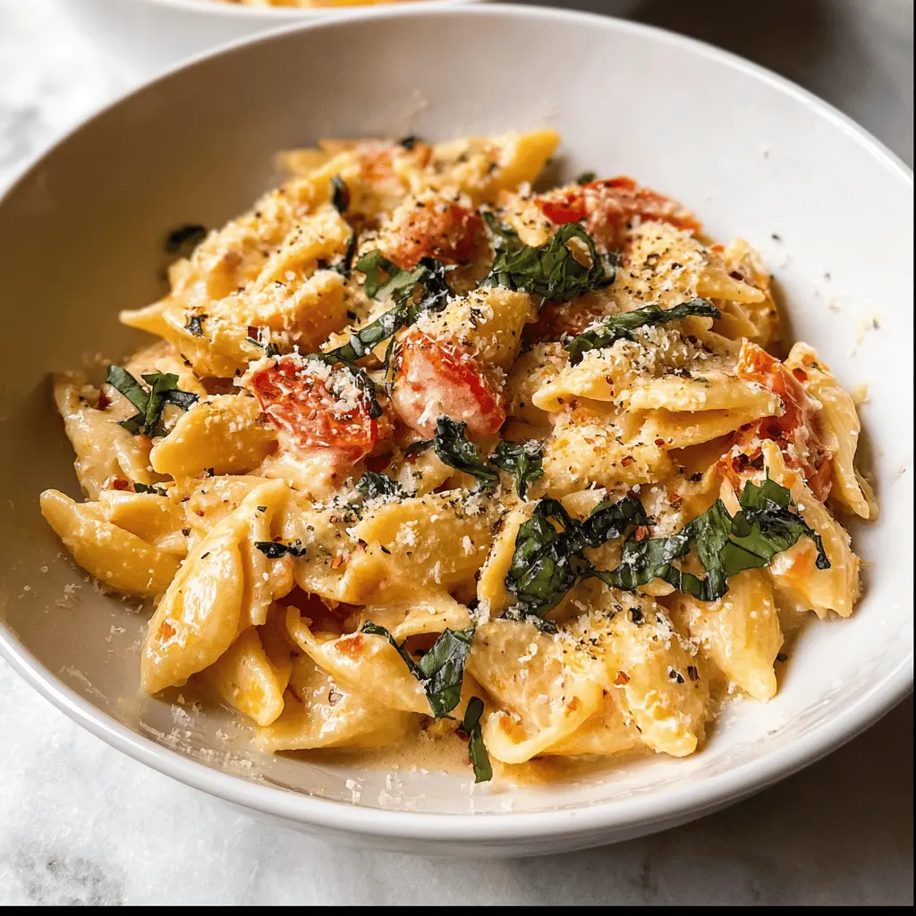 Easy Creamy Basil Tomato Pasta Recipe