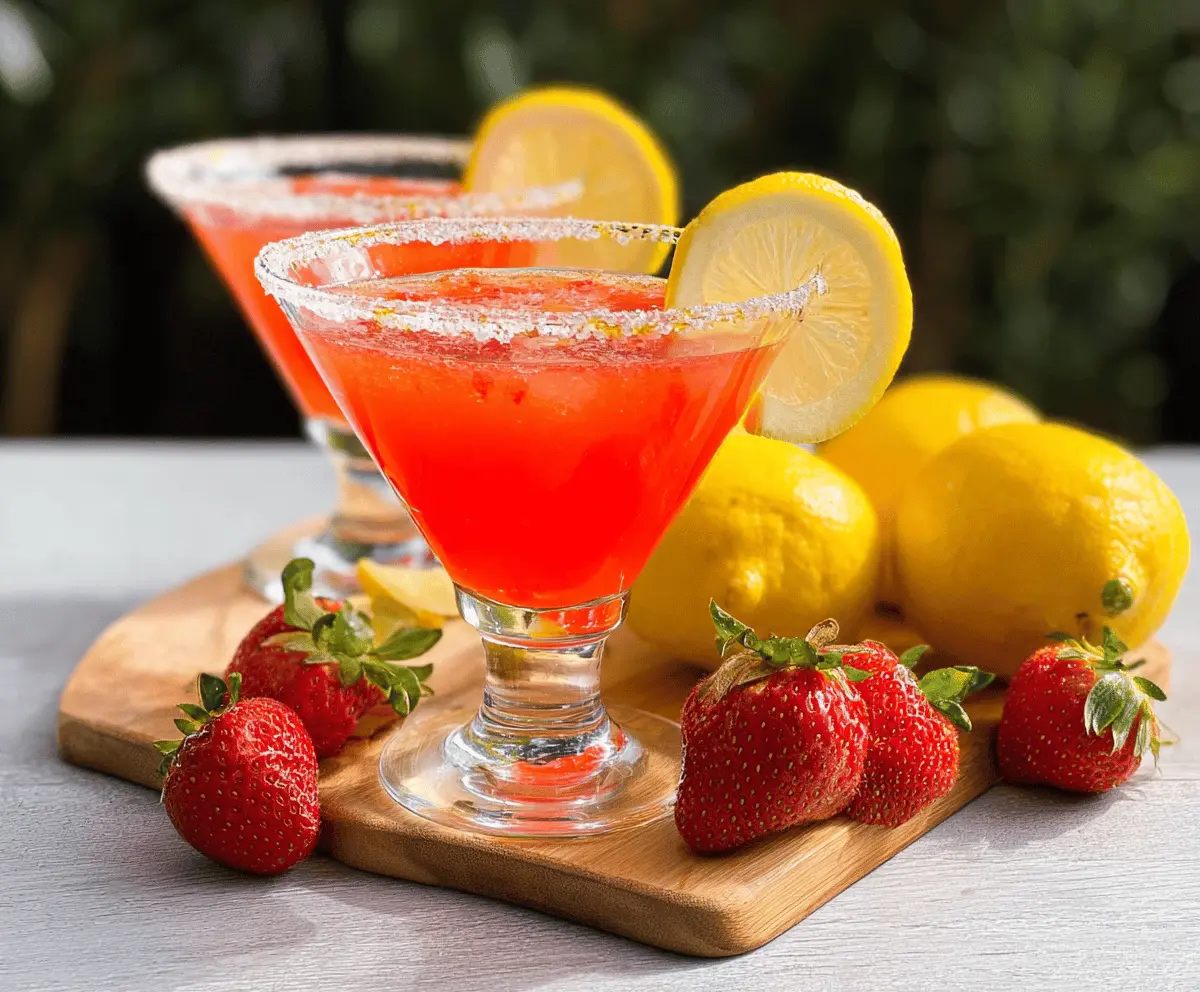 Easy Strawberry Lemon Drop Martini Recipe
