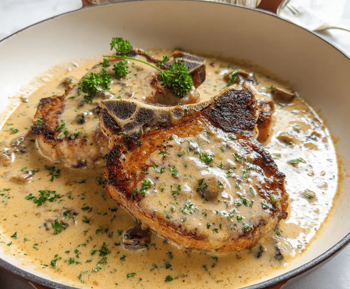 Easy Slow Cooker Pork Chops in Garlic Parmesan Sauce