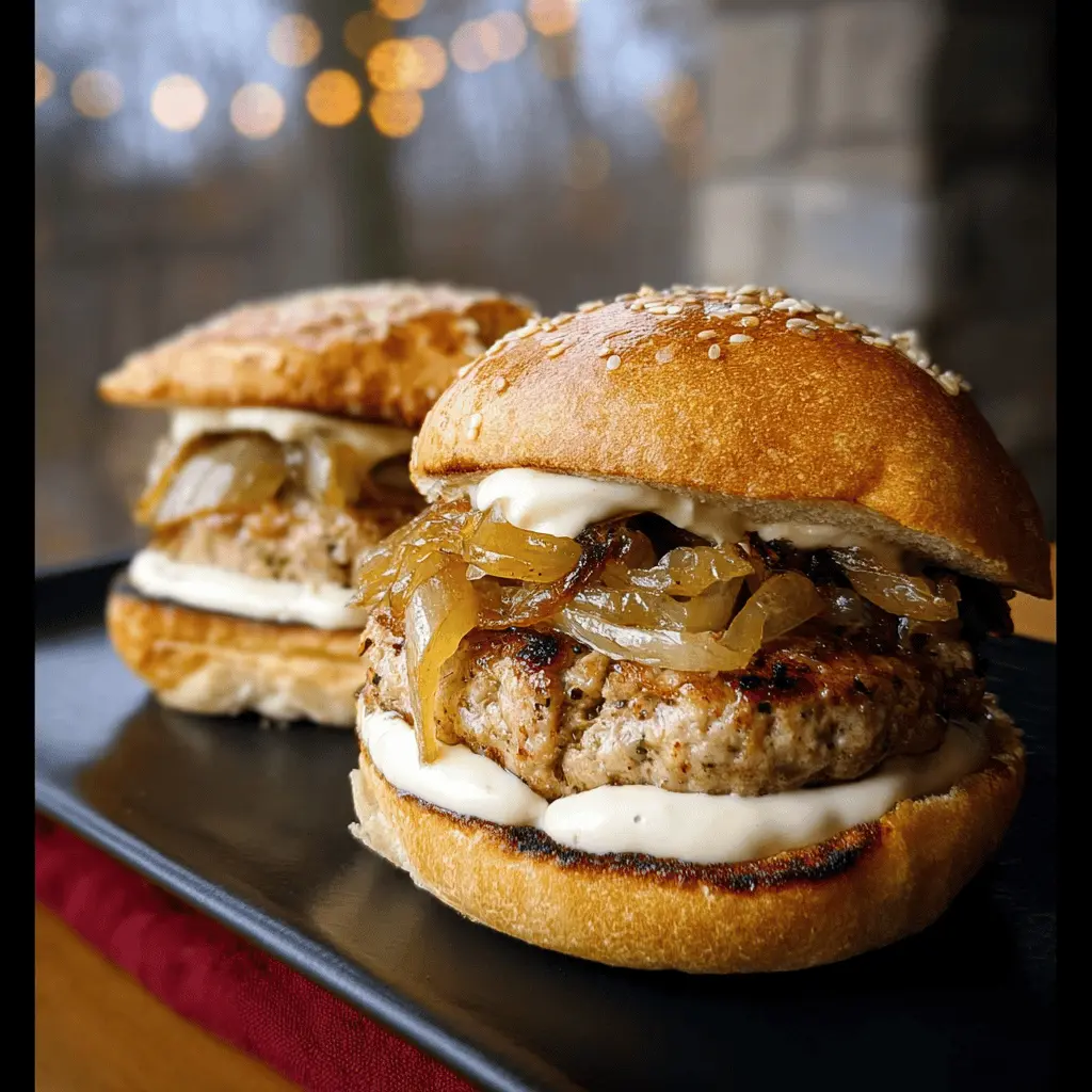 Easy Turkey Burgers With Sweet Caramelized Onions