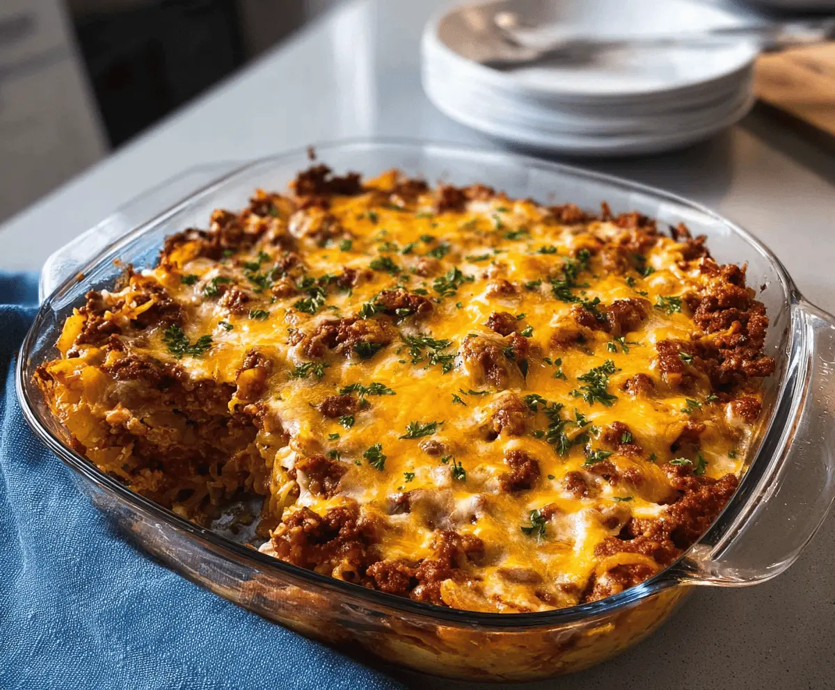 Easy Cheesy Hamburger Casserole Recipe