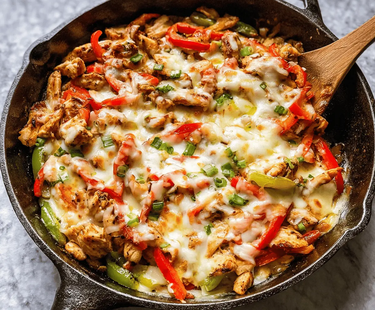 Easy Chicken Cheesesteak Skillet Recipe
