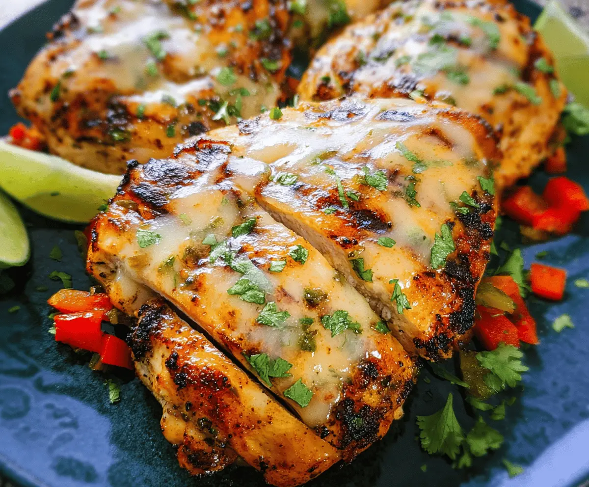 Easy Grilled Salsa Verde Chicken with Pepper Jack
