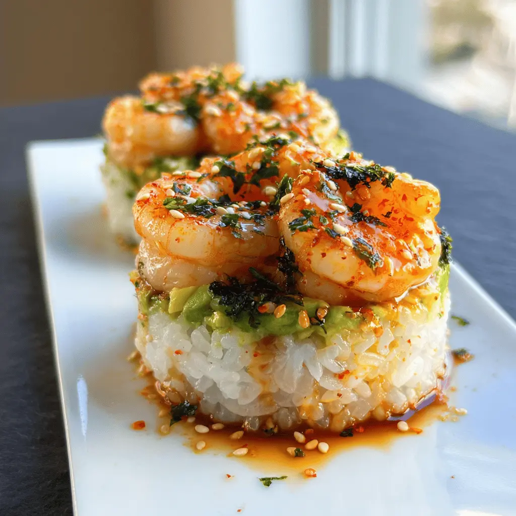 Easy Spicy Shrimp Sushi Stacks Recipe