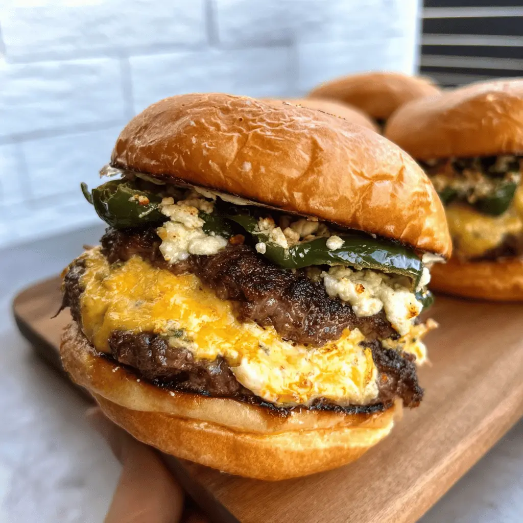 Easy Cheesy Poblano Popper Burger Recipe