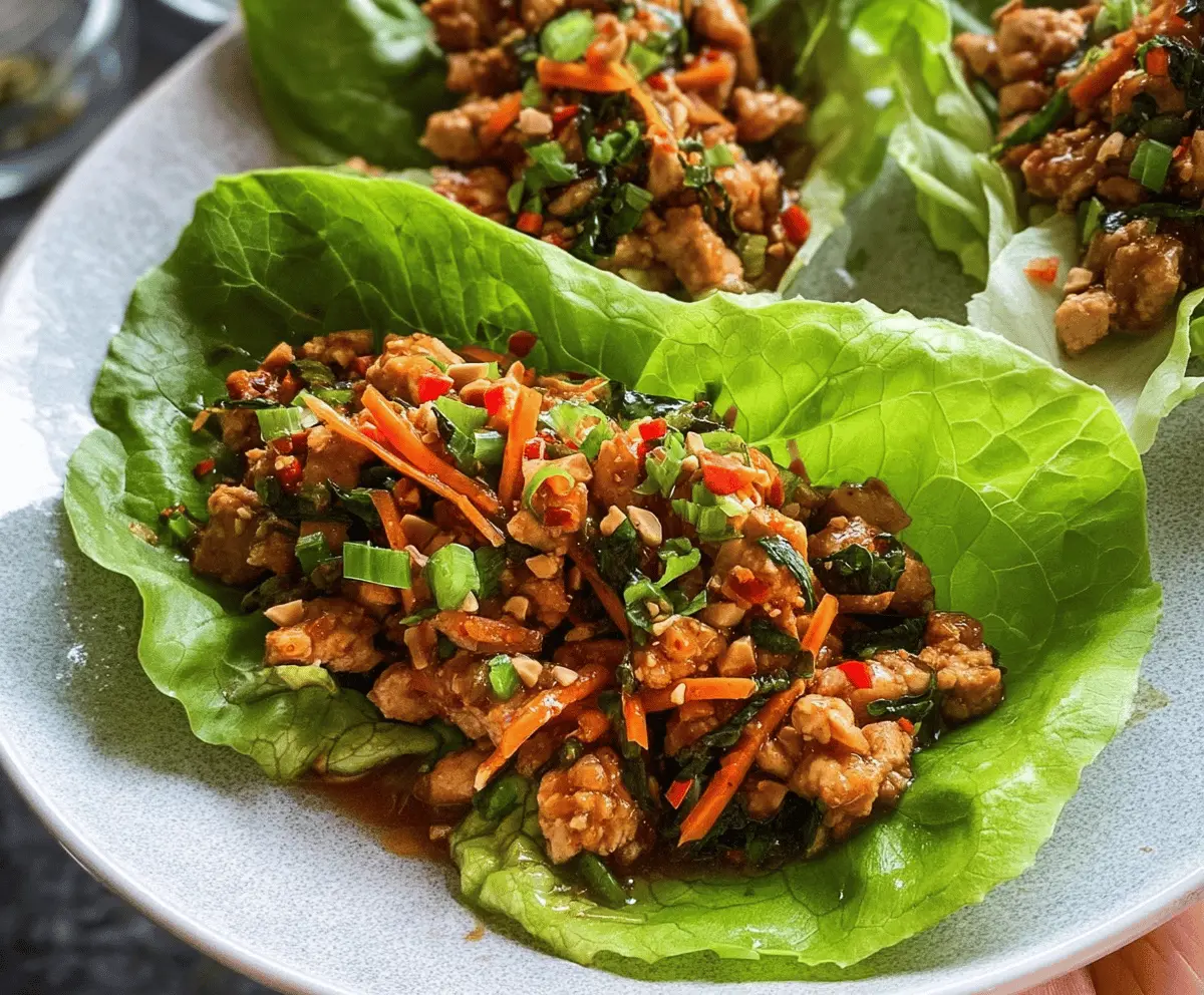 Easy Thai Chicken Lettuce Wraps Recipe