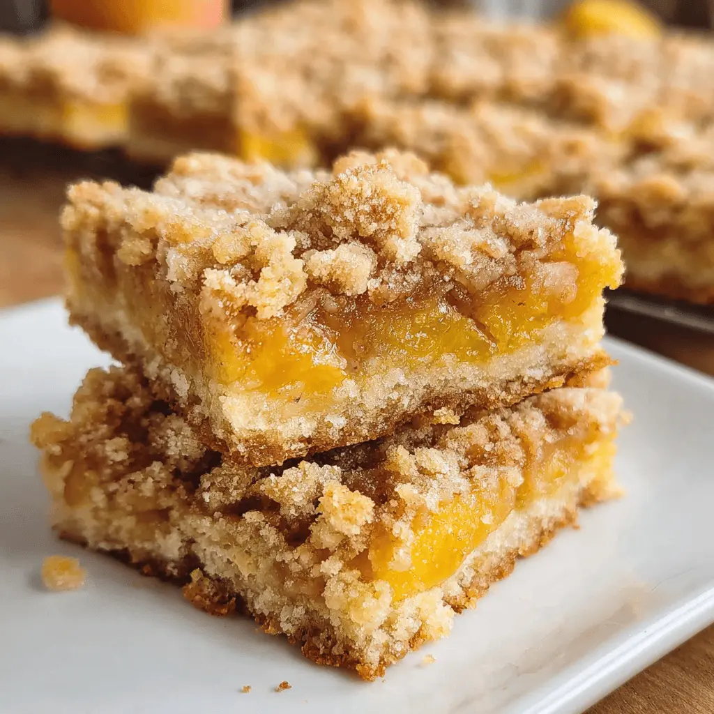 Easy Peach Crumble Bars Recipe