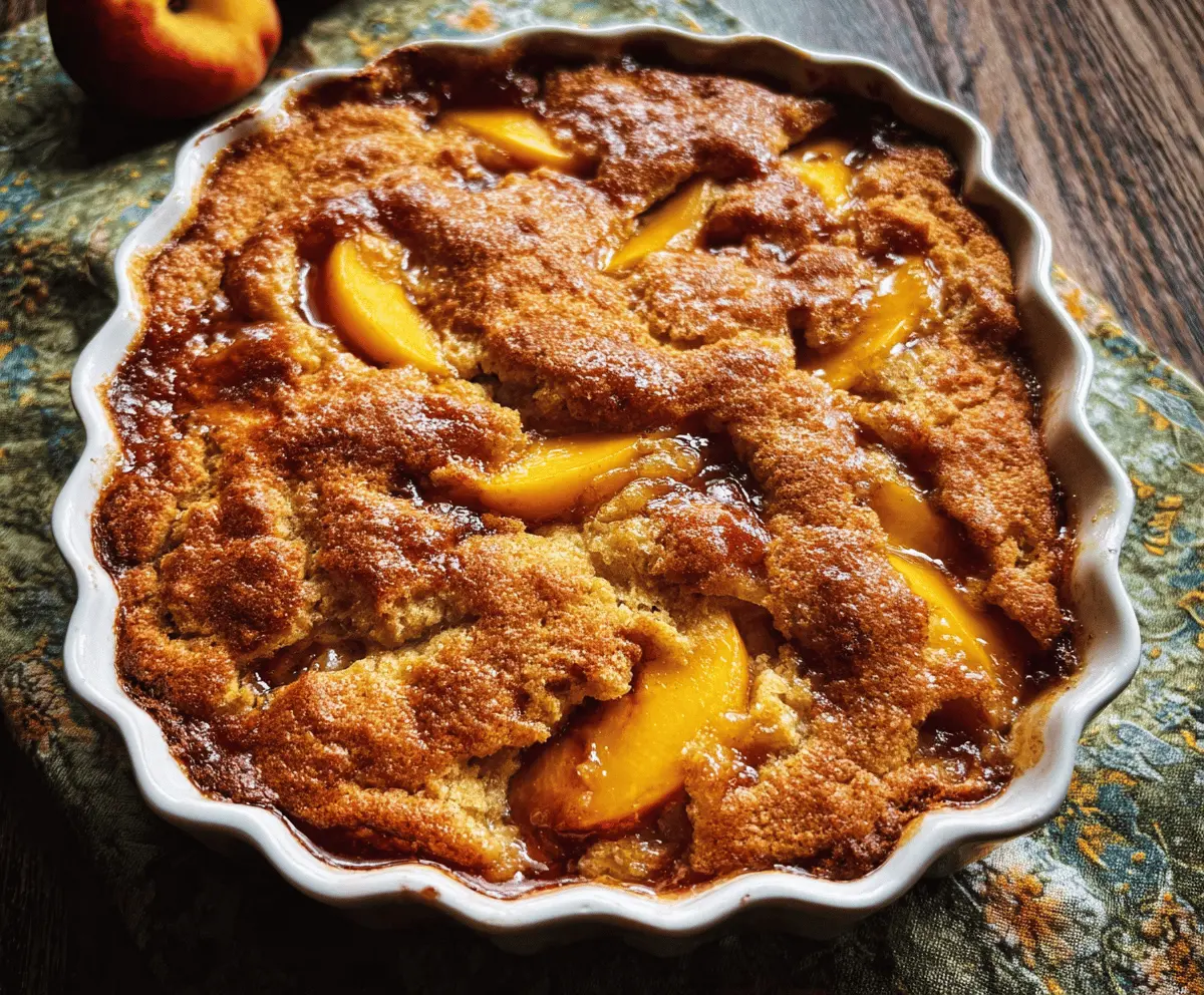 Easy Old School Brown Sugar Peach Cobbler Recipe