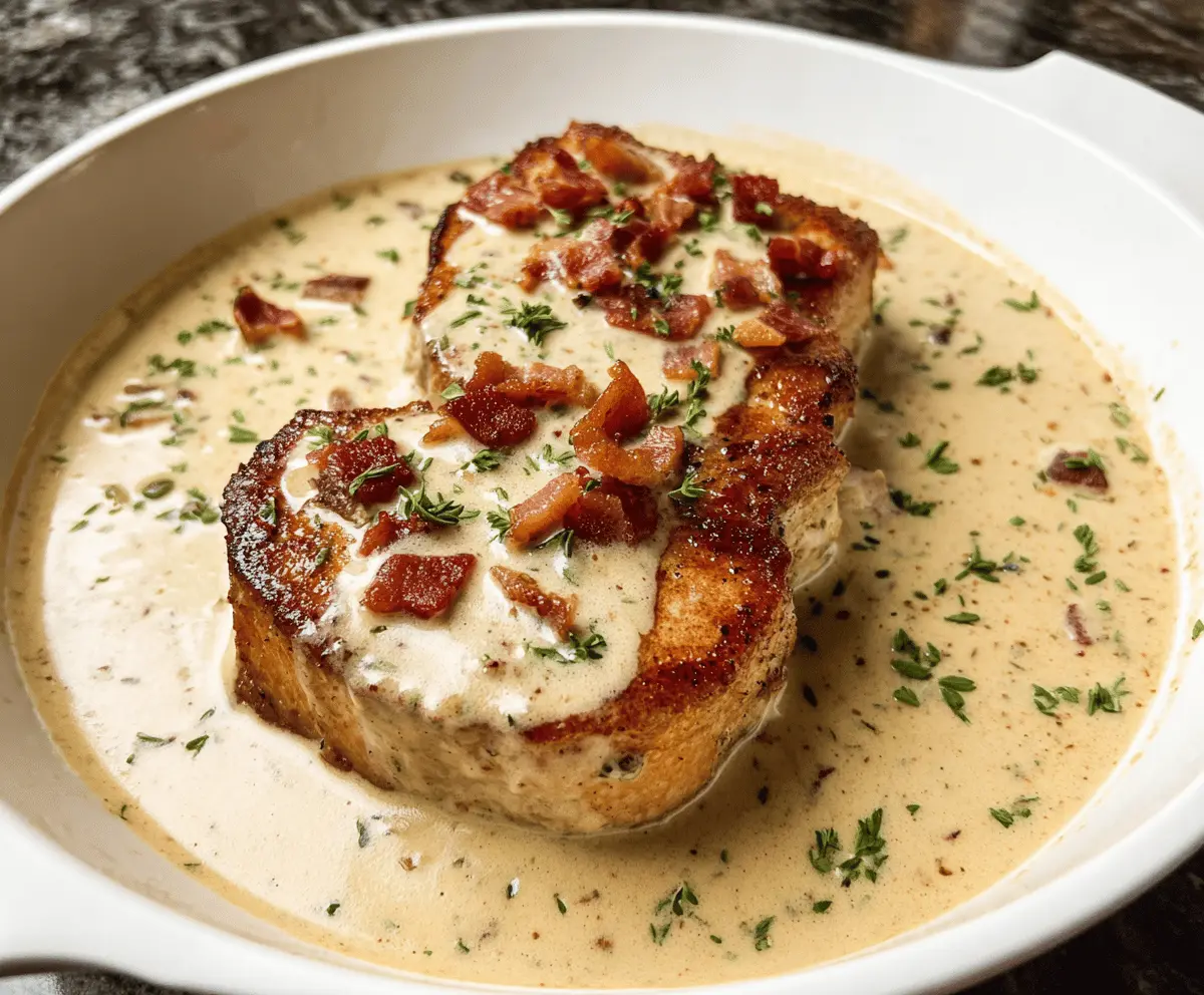 Creamy Bacon Pork Chops Recipe Easy and Delicious
