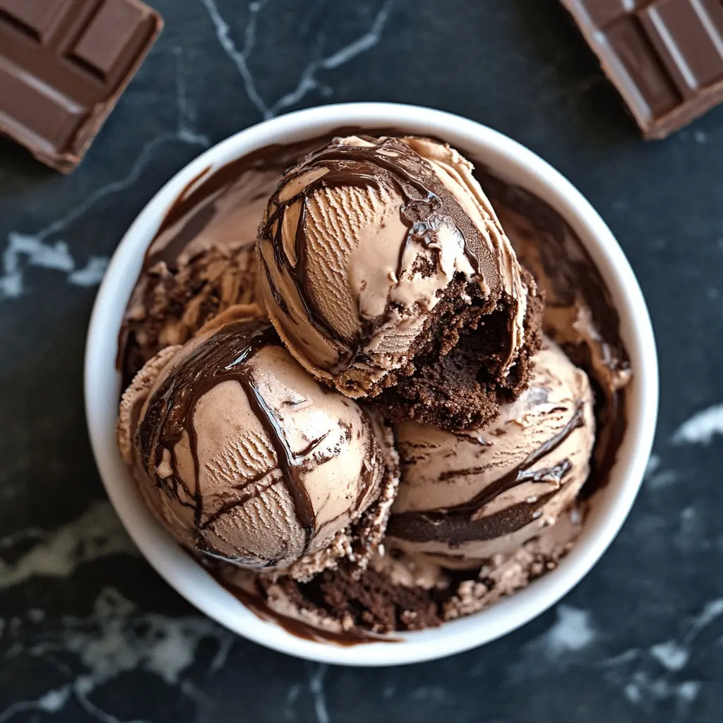 Easy Brownie Fudge Swirl Ice Cream Recipe