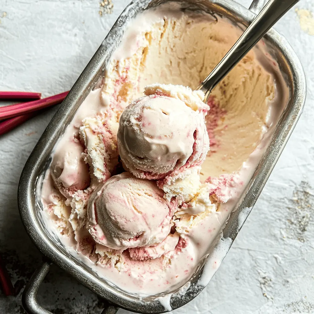 Easy Homemade Rhubarb Ice Cream Recipe
