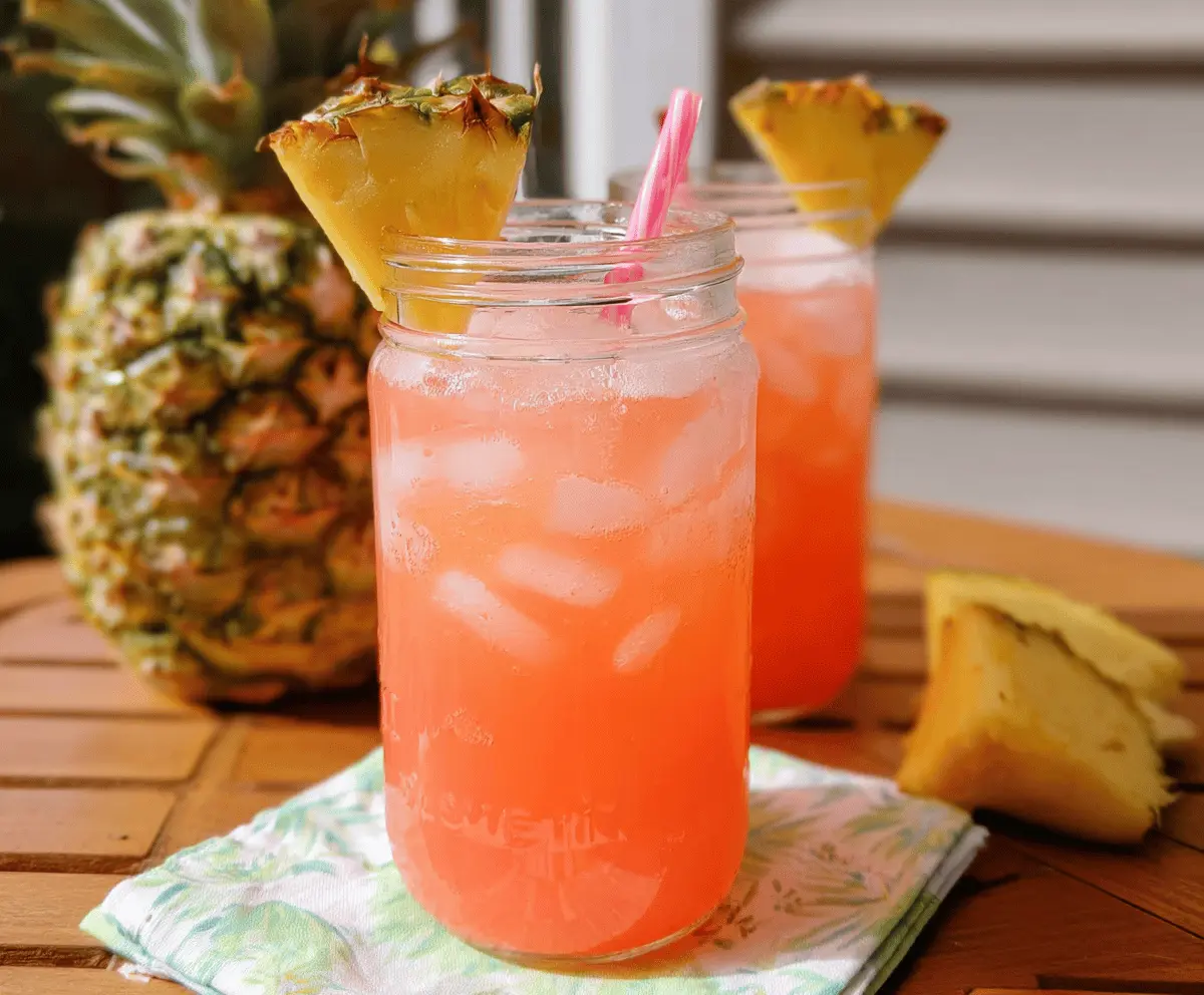 Refreshing Pineapple Pink Lemonade Soda Recipe