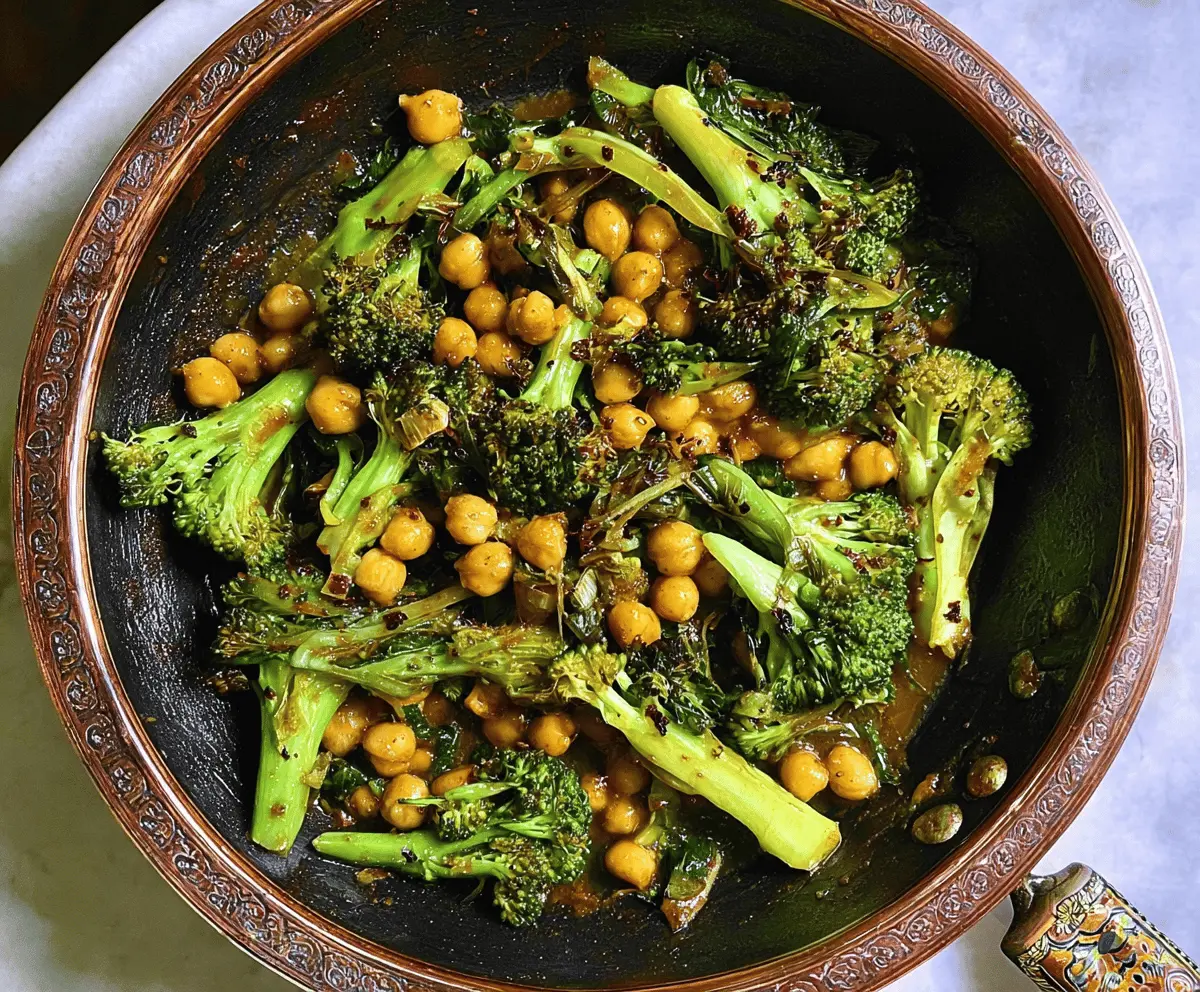Healthy Garlic Broccoli Chickpea Stir Fry