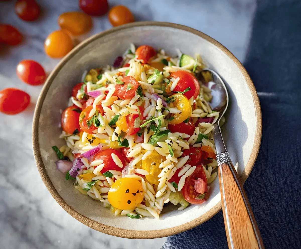Healthy Rainbow Orzo Salad Recipe