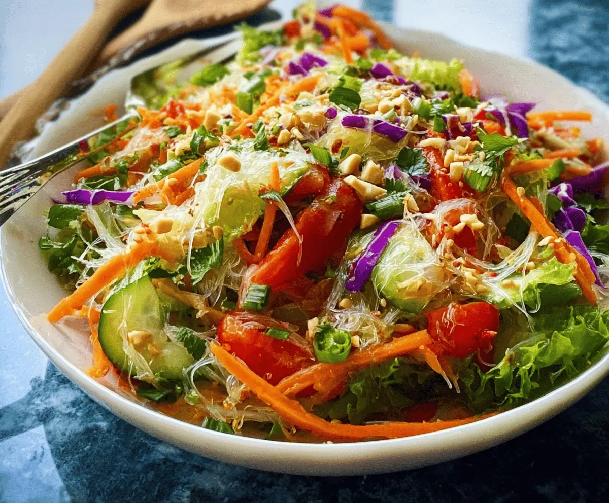 Fresh Spring Roll Salad with Spicy Ginger Dressing