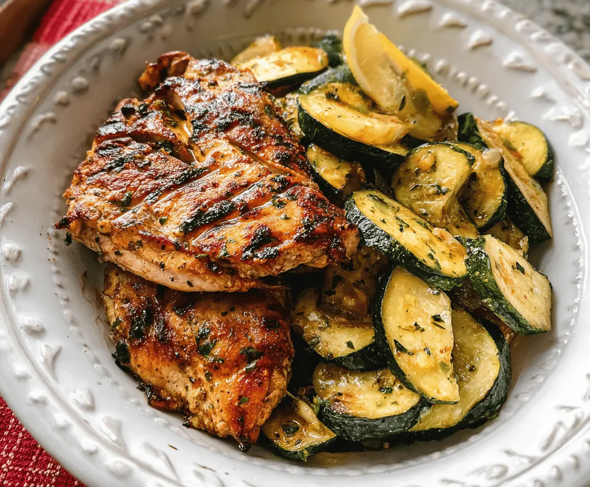 Easy Asado Chicken with Sauteed Lemon Zucchini