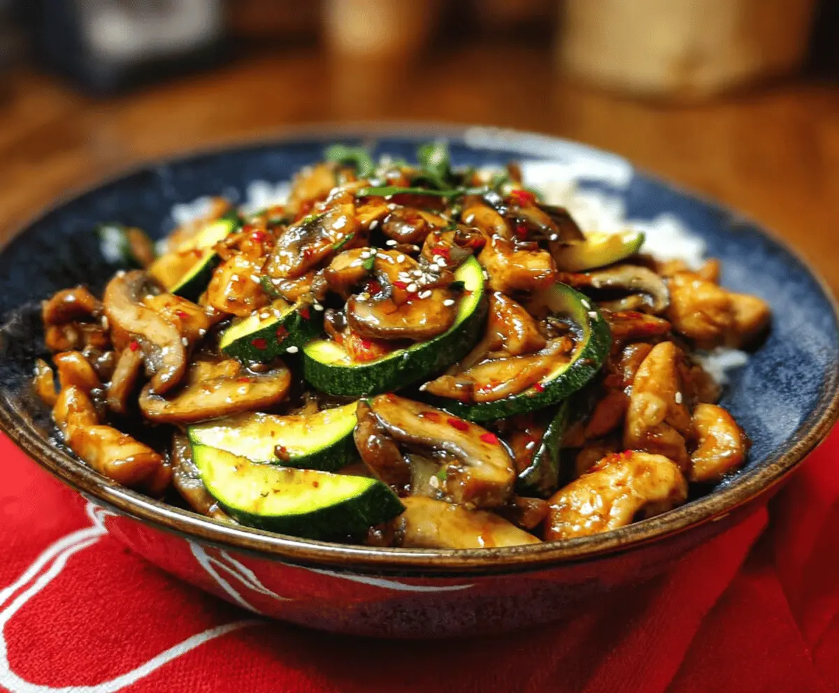 Easy Zucchini Mushroom Chicken Stir Fry Recipe