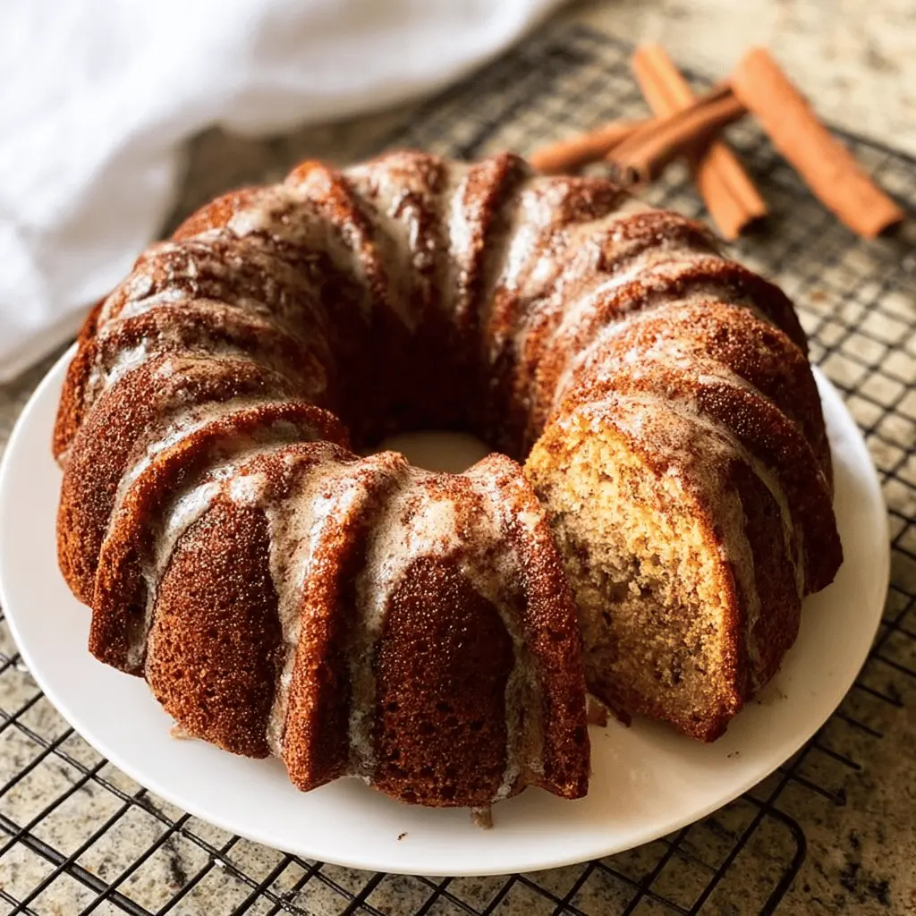 Moist Cinnamon Zucchini Bread in Bundt Pan