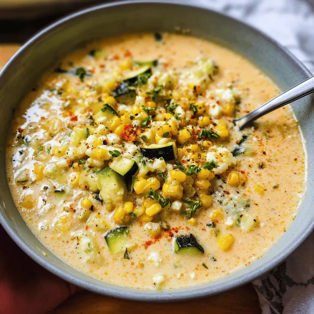 Creamy Summer Corn and Zucchini Chowder Recipe