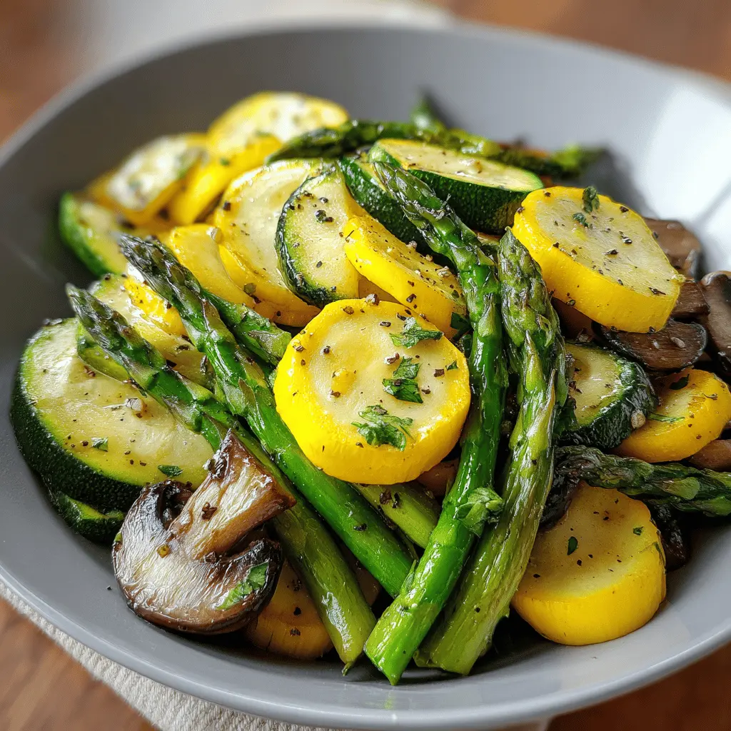 Easy Flavorful Asparagus with Zucchini and Squash