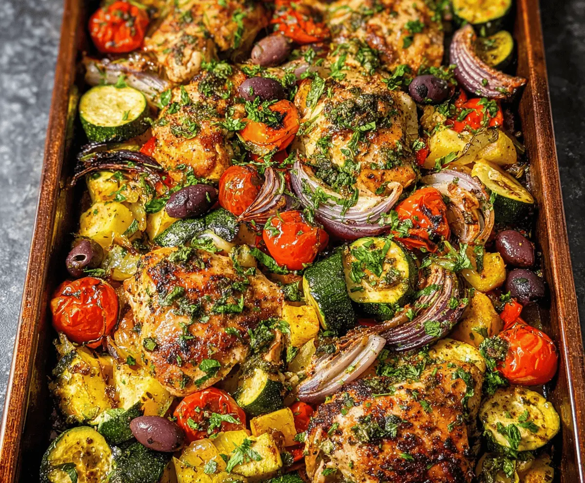 Easy Sheet Pan Mediterranean Chicken with Zucchini