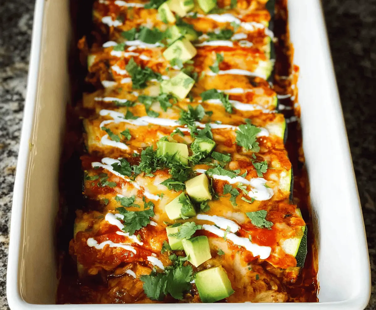 Low Carb Keto Chicken Zucchini Enchiladas